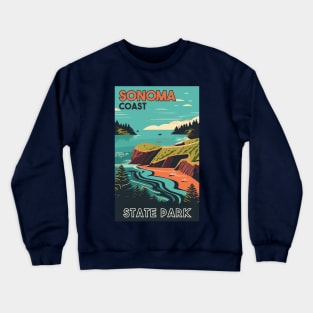 A Vintage Travel Art of the Sonoma Coast State Park - California - US Crewneck Sweatshirt